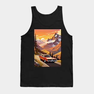 Classic American Orange Charger Muscle Car Tank Top